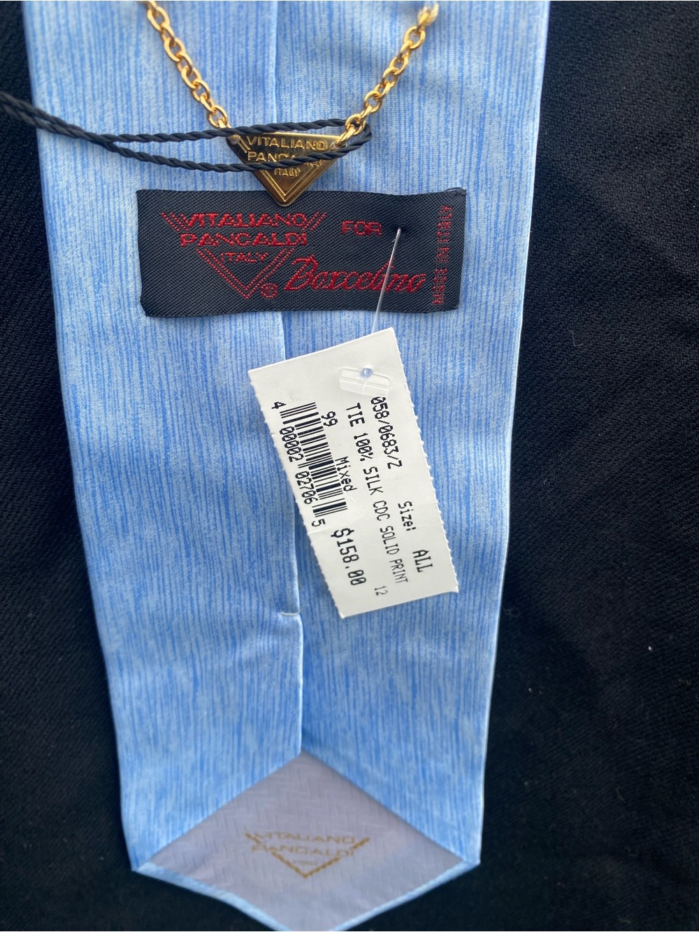 Vitalianno Pancaldi Light Blue Silk Tie